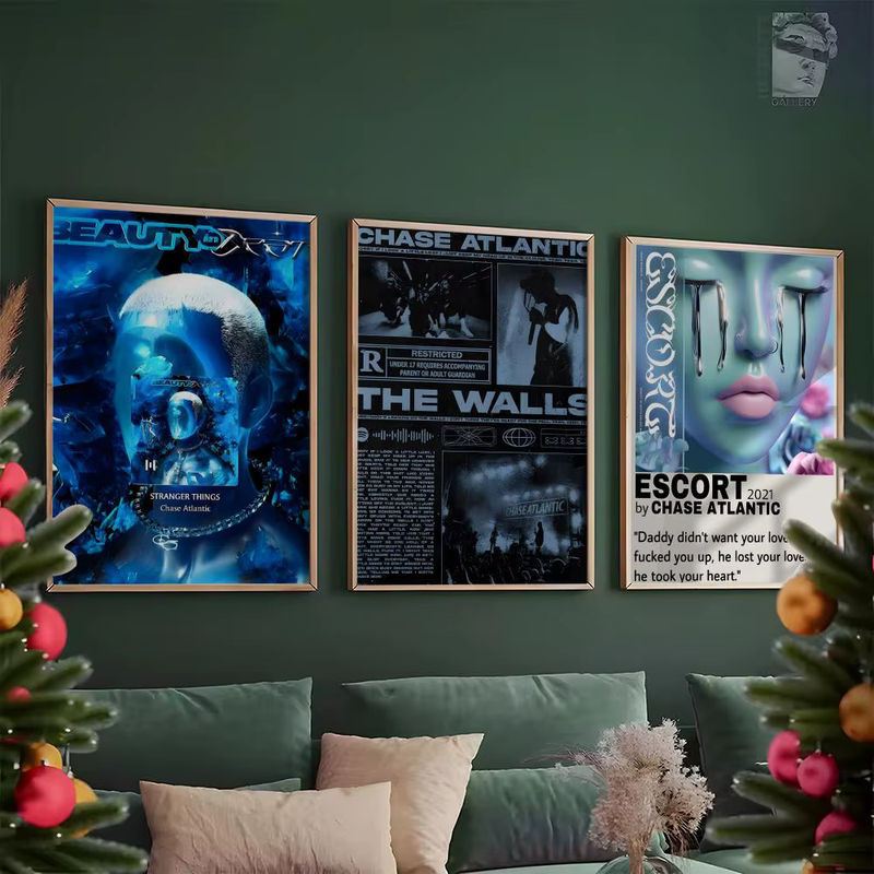 Chase Atlantic Beauty in Death Album Poster aus wasserfestem PVC, selbstklebend und mehrfarbig, wandmontiertes Wandkunst-Porträt im Hochformat - Bild 2