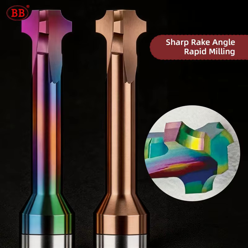 BB Eckenrundungsschneider UP DOWN Schneidwerkzeug aus hartmetallbeschichtetem Aluminium und Stahl in Silber, R0.2-R3 - Bild 3