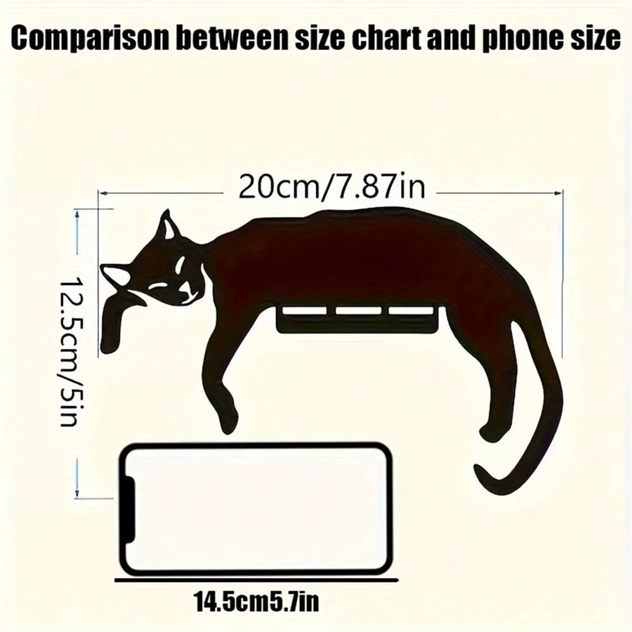 CIFBUY Metall-Wandkunst Black Cat Silhouette in Schwarz als wasserfeste Eisen-Dekoration zum Aufhängen - Bild 2