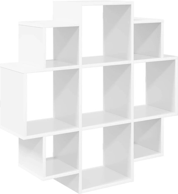 vidaXL Wandregal Weiß aus MDF, B/T/H: 90 x 25 x 90 cm - Bild 1