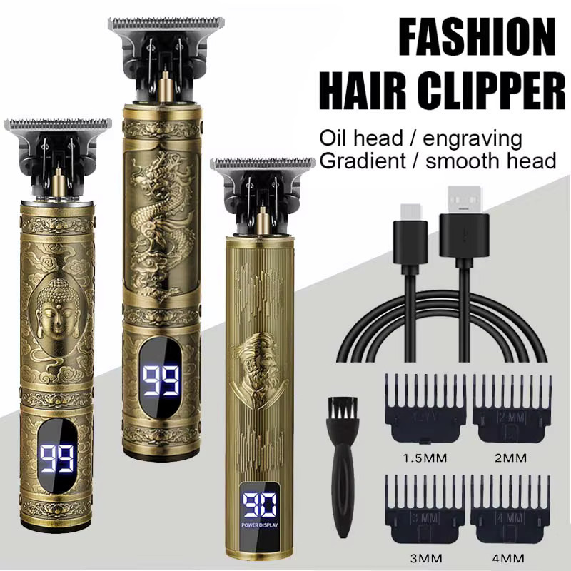 T9 Elektrischer Haar- und Barttrimmer Cordless Barber Trimmer in Gold - Bild 2