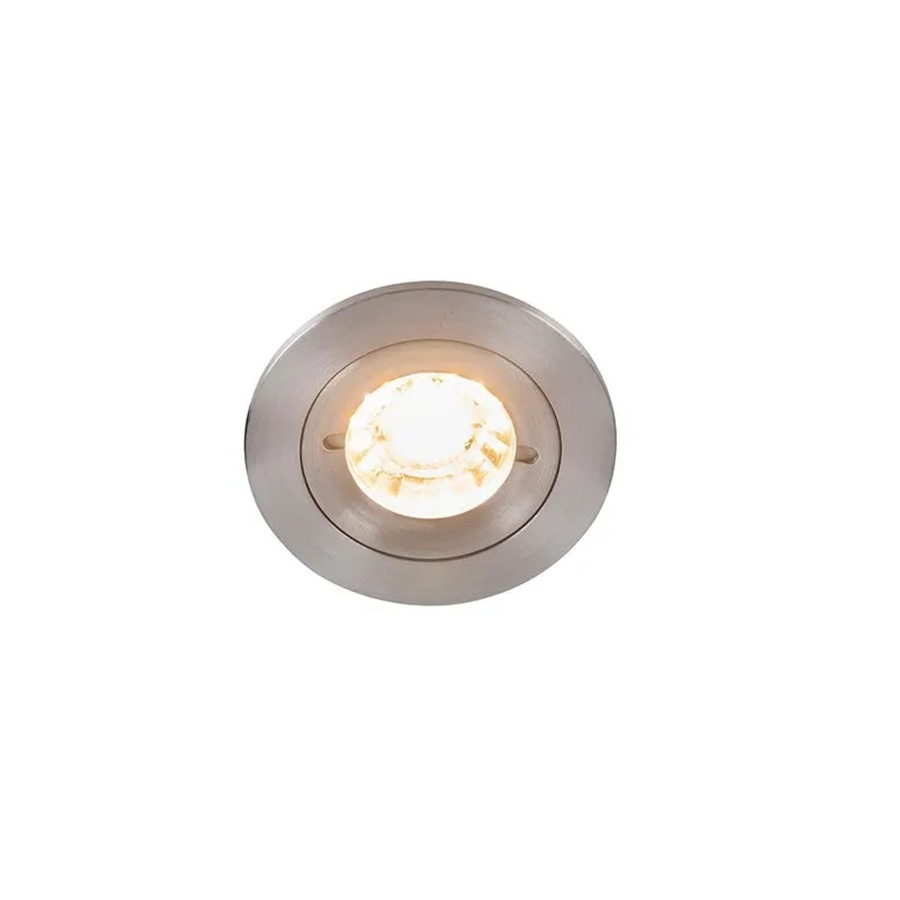 QAZQA Xena Round Einbau-Spot aus Aluminium in Silber, IP44, dimmbar, GU10 - Bild 2