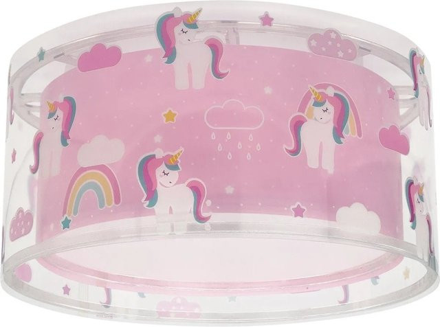 Dalber Deckenleuchte Einhörner in Pink und Transparent für Kinder - Bild 1