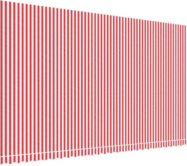 vidaXL Markisenbespannung aus Polyester, Rot und Weiß Gestreift, B: 600 cm, H: 350 cm - Bild 1