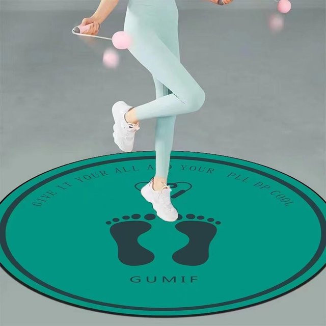 Rutschfeste Springseil-Bodenmatte für Indoor-Fitness und Yoga in Türkis, B/B: 180 x 180 cm - Bild 1