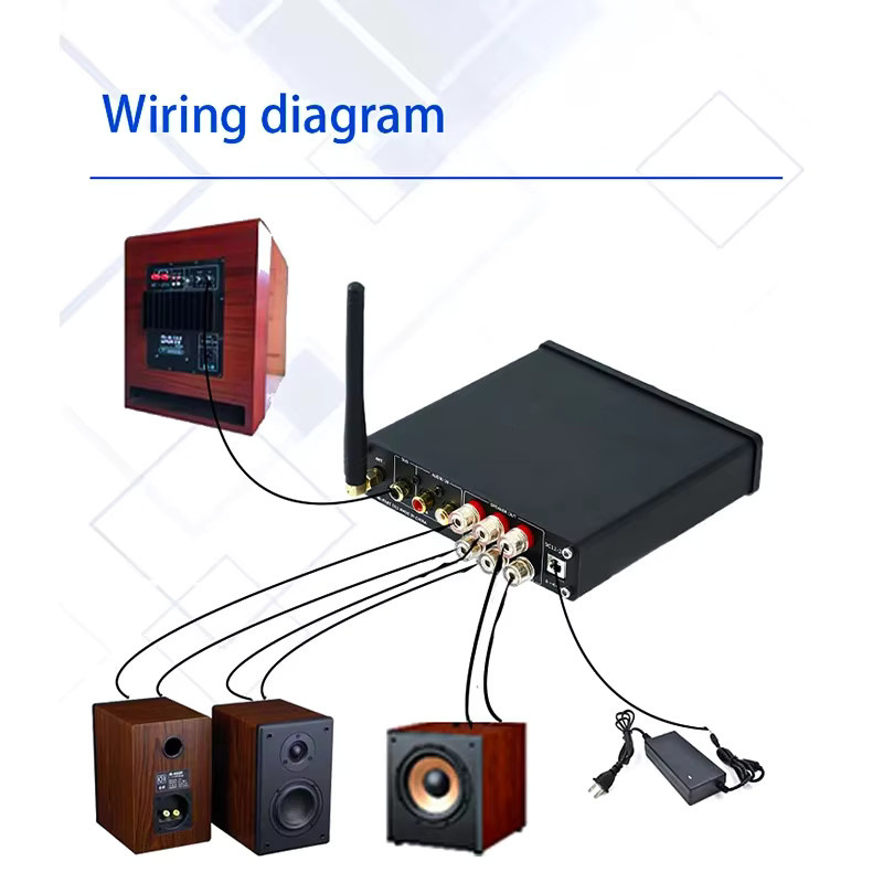 YJCO D210B HiFi Digital Audiophiler 2.1 Kanal Bluetooth 5.0 Verstärker in Schwarz - Bild 4