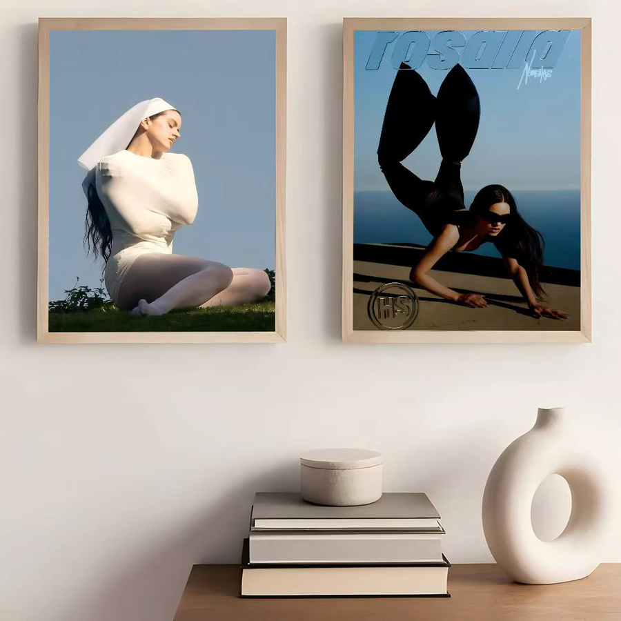 Hochwertiges Wandkunst-Poster der Sängerin Rosalia als Portrait-Gemälde in HD-Qualität, Mehrfarbig, Rechteckig - Bild 4