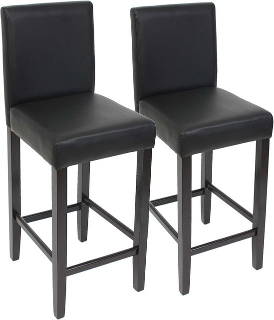 MCW Barhocker Cesena 2er-Set aus Kunstleder in Schwarz - Bild 1