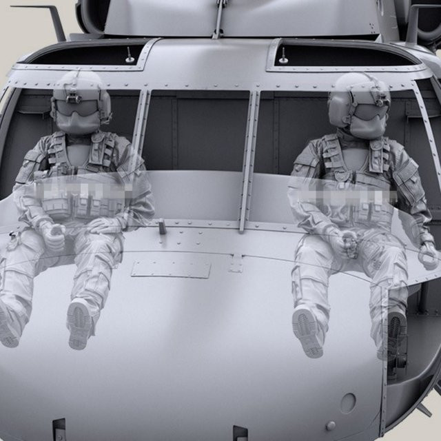 BAANFU Hubschrauberpilot 2, Harzfiguren-Bausatz, Maßstab 1:35, Grau - Bild 1
