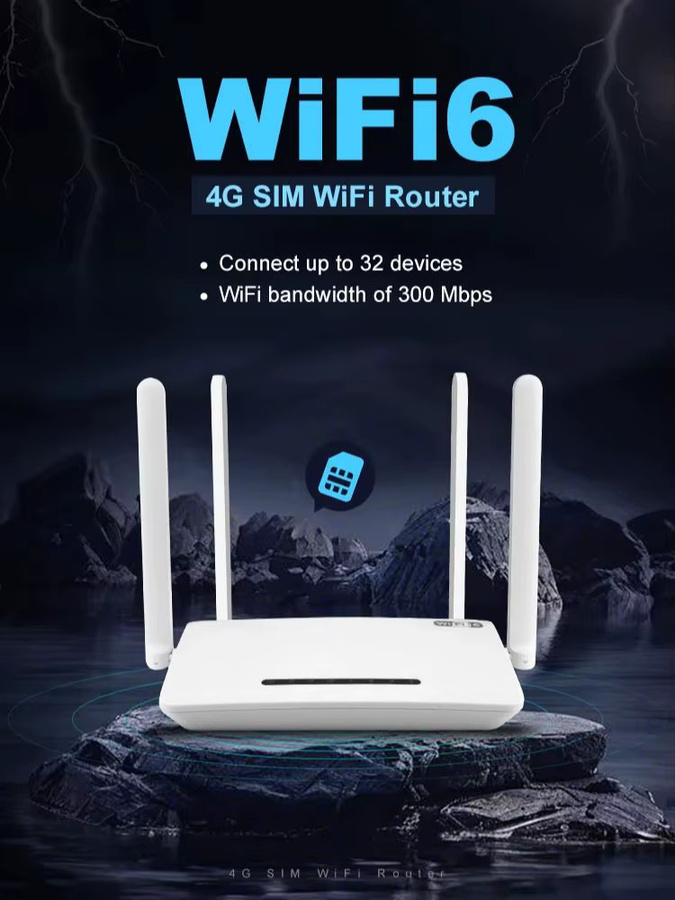 XUNYOU-LINK WiFi 6 4G LTE Router mit 300 Mbit/s High Speed, Wireless Hotspot für bis zu 32 Geräte, Weiß - Bild 3