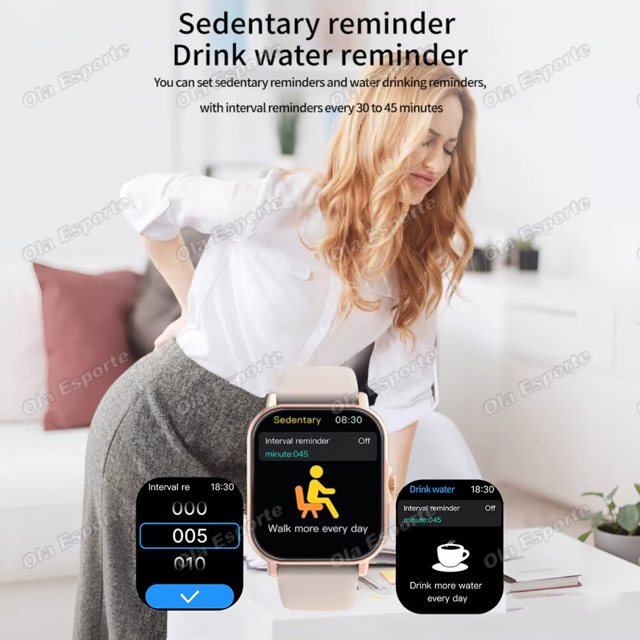 Ola Esporte Smartwatch für Herren und Damen in Weiß mit Always-On-Display, Herzfrequenz- und Gesundheitsüberwachung sowie Bluetooth-Anruffunktion - Bild 4