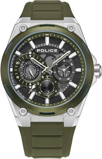 Police Herrenuhr Salkantay, Quarz, Edelstahl, 45 mm, Silikon, Schwarz, 5 ATM - Bild 1