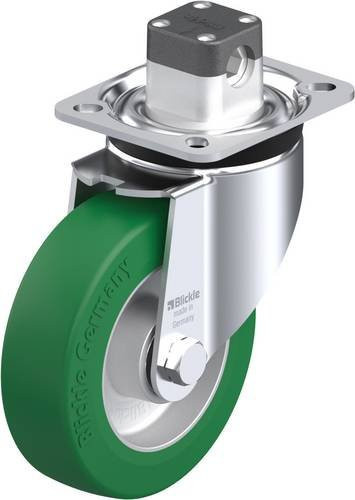 Blickle Lenkrolle LK-ALST 125K-1-CS11 mit Feststeller, silber, Rad-Durchmesser: 12 cm, Tragfähigkeit: 350 kg - Bild 1