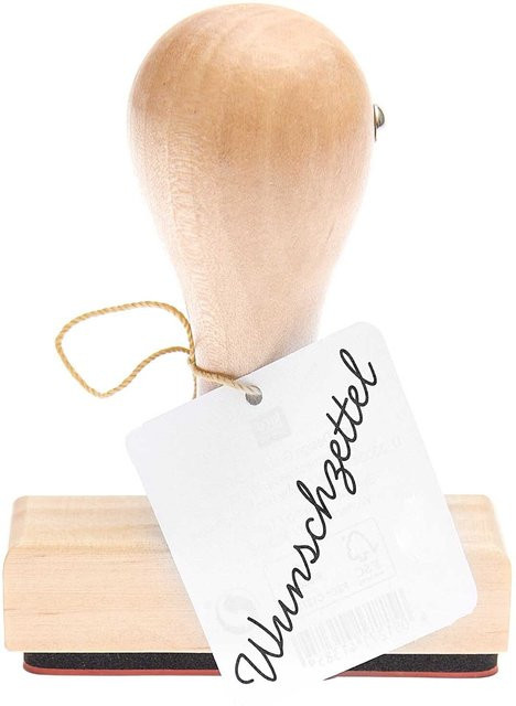 Rico Design Paper Poetry Wunschzettel Stempel aus Holz B: 6,5 cm, T: 2 cm - Bild 1