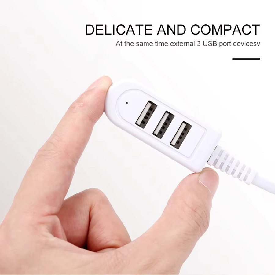 Koovesy 3-in-1 USB-Splitter Hub mit 3 A Ladefunktion und Datenübertragung in Weiß - Bild 3