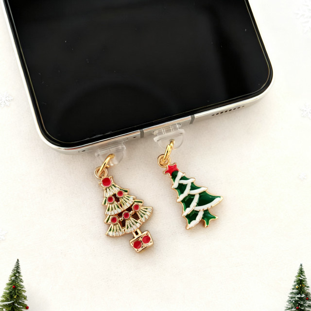 2 Staubstopfen für Weihnachtstelefone als Handyanhänger mit Urlaubsmotiv, Multicolor - Bild 1