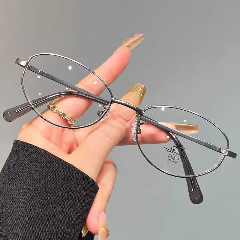 VABBON Lesebrille, Oval, Vollrand, Metall, Gold - Bild 3
