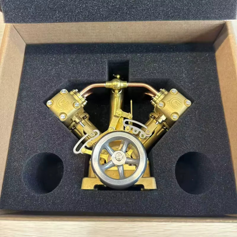 FZXF Mini Dampfmaschine Modell, Metall, Doppelzylinder Motor - Bild 4