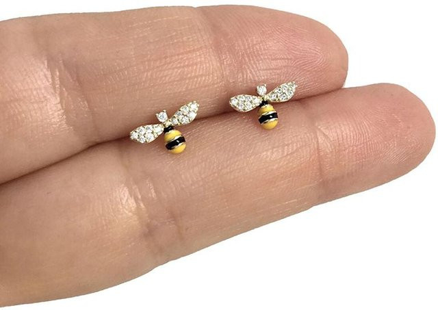 YIRAN Jewelry Bienen-Ohrstecker, Goldfarbe, Damen - Bild 1