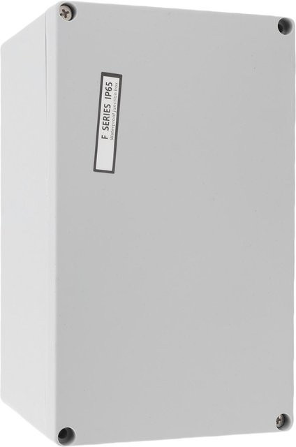 Wasserdichte Verteilerdose IP65 aus Kunststoff in Grau, Elektronikprojektgehäuse F1-1, B/T/H: 20 x 12 x 11,3 cm - Bild 1