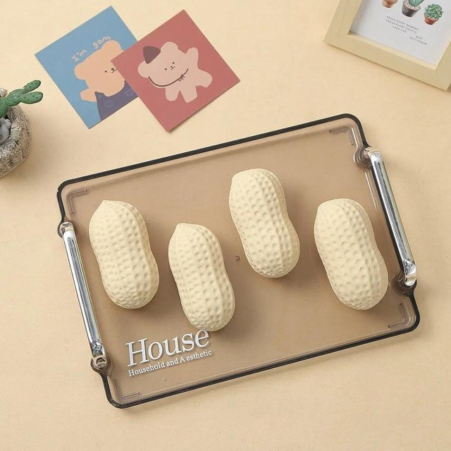 A Family Of Home Textiles Erdnuss Squishy, Entspannungsspielzeug, Transparent, Langsam-Rückprall - Bild 1