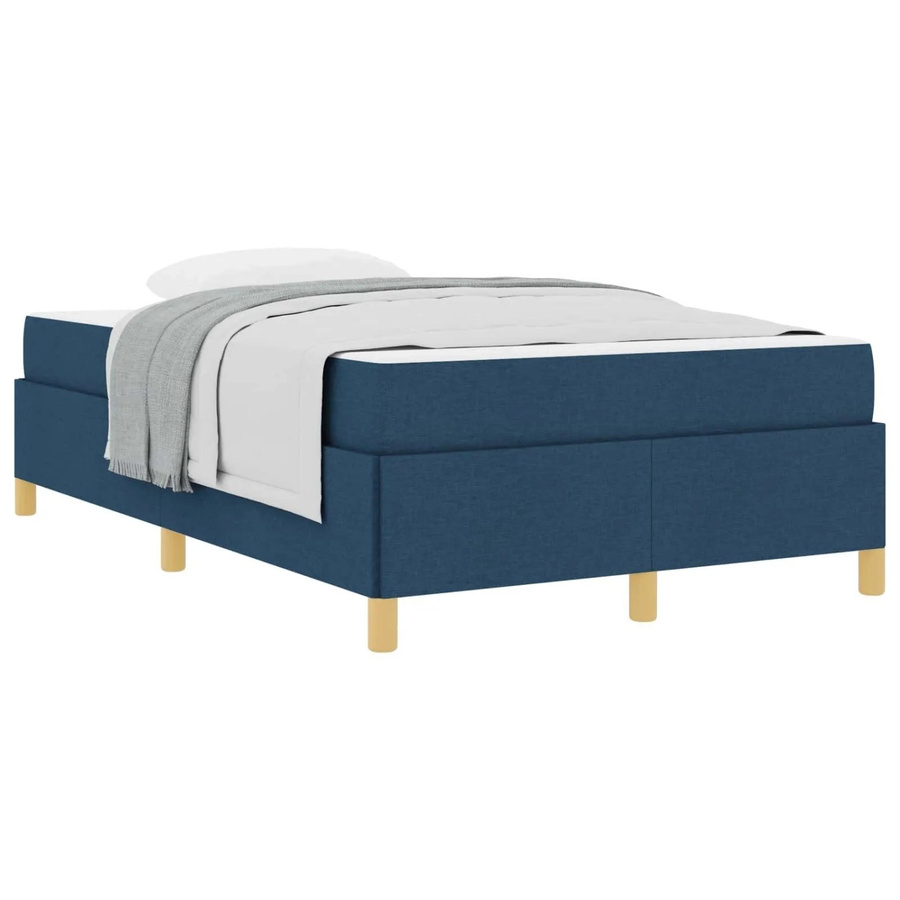 vidaXL Bettrahmen mit Matratze in Blau, gepolstert aus Stoff und MDF, B/T/H: 120 x 193 x 55 cm - Bild 2