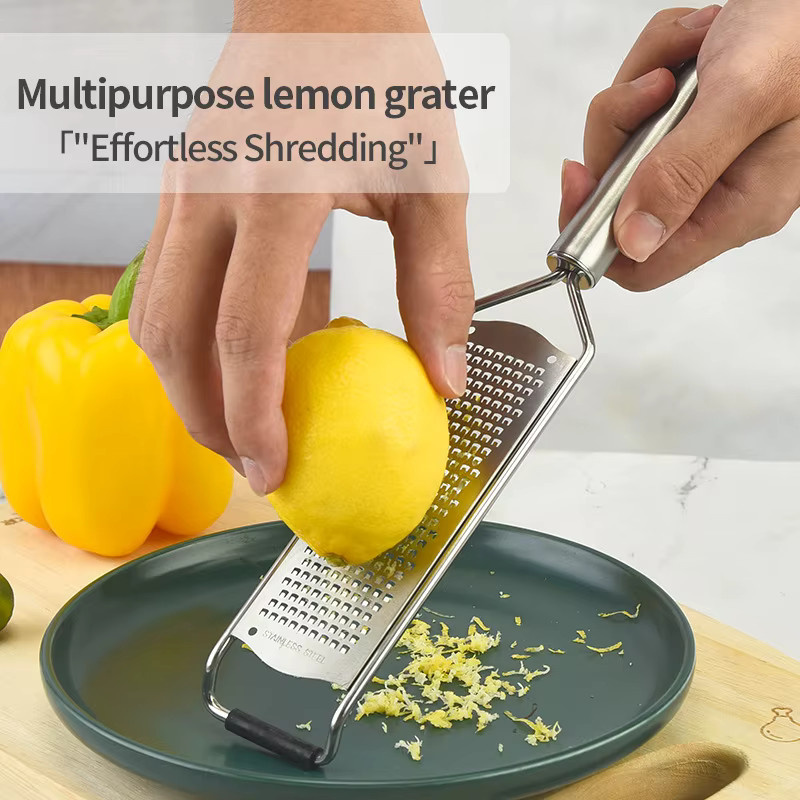 Edelstahl Käsereibe und Zitronenreibe in Silber mit Griff für die Küche - Bild 4