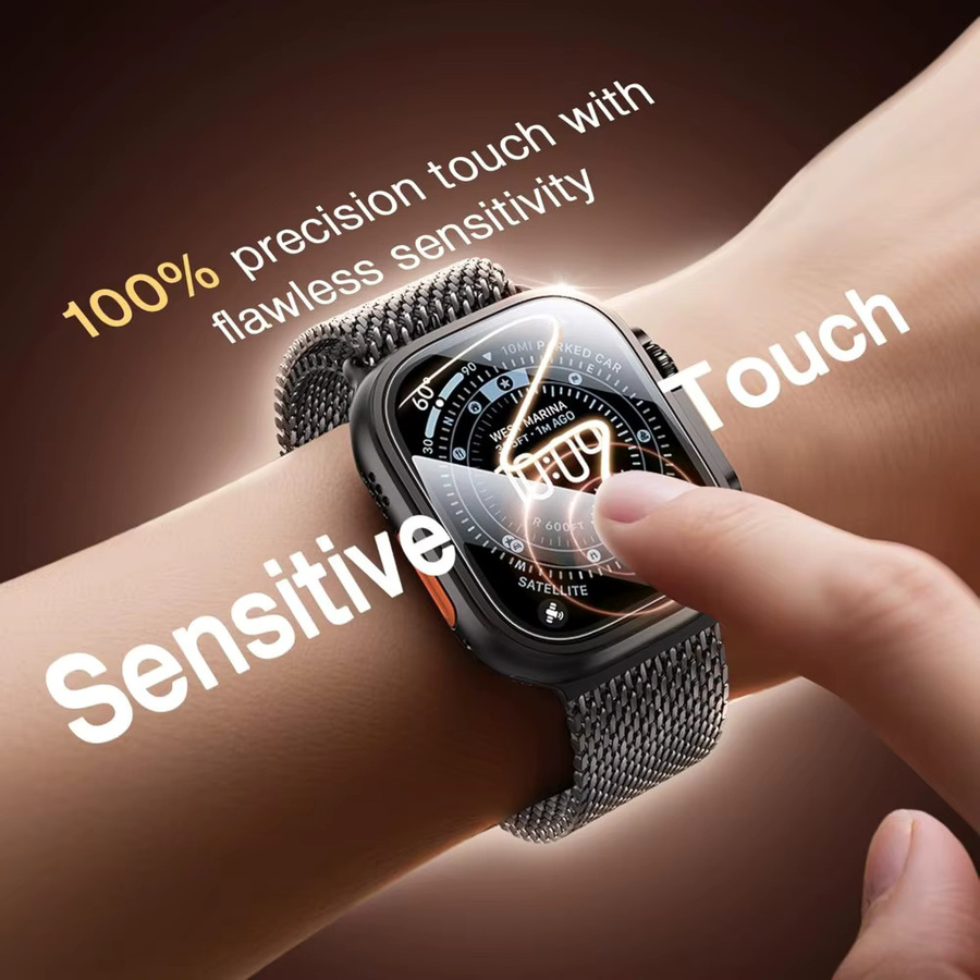 BAPPSUS Displayschutzfolie aus gehärtetem Glas für Apple Watch Ultra 2 und Ultra 3 (49 mm), transparent - Bild 3