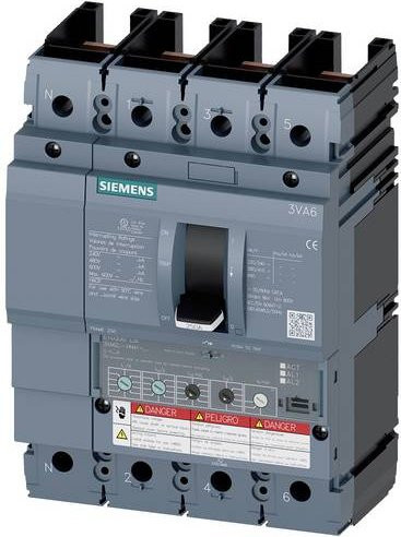 Siemens 3VA6210-8HN41-2AA0 Leistungsschalter in Grau mit einem Einstellbereich von 40 - 100A und einer maximalen Schaltspannung von 600 V/AC - Bild 1