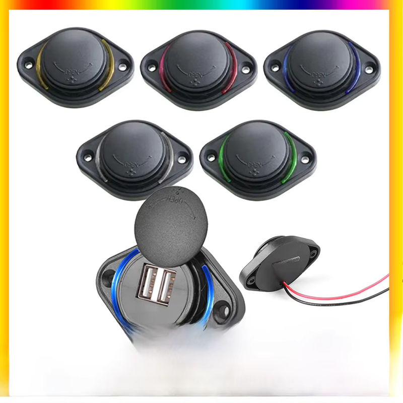 Kebidumei Dual-USB-Ladegerät in Schwarz für Auto, Motorrad und Boot mit 3,1 A und 12–24 V - Bild 6