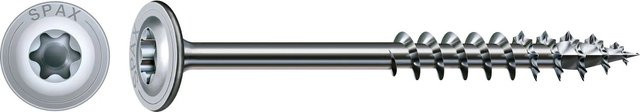 Spax Tellerkopf Holzschraube mit T-Star Plus-Antrieb aus Stahl, Farbe: Silber, Durchmesser: 8 mm, Länge: 140 mm - Bild 1