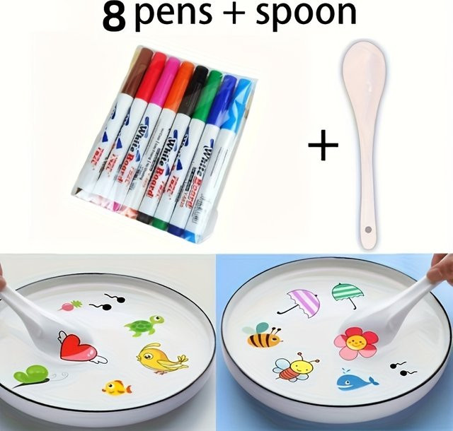 9-teiliges Set mit magischen Wassermalerei-Stiften mit schwebender Tinte in Mehrfarbig für Kinder - Bild 1
