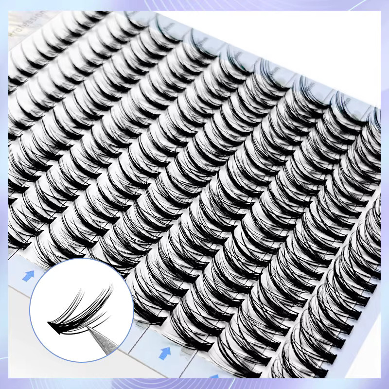 LAKANAKU Wispy Cluster Lashes Wimpernverlängerungen, 200 Stück, Criss Cross-Effekt, vegan - Bild 4