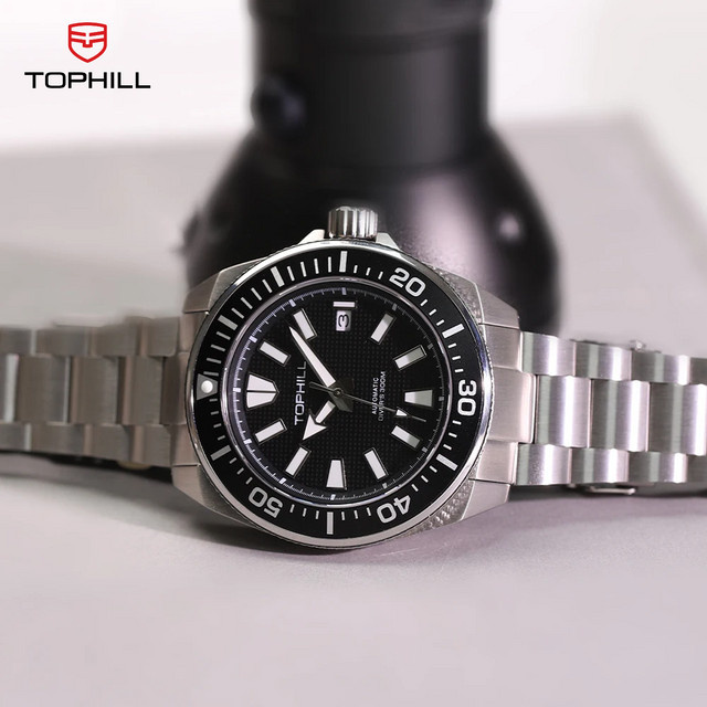 TOPHILL Armbanduhr Automatik, Edelstahl, Schwarz, 43,5 mm, Herren - Bild 1