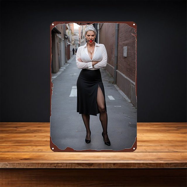 CIFBUY Vintage Wandkunst aus Metall in Multicolour, Retro Damen-Wanddekoration, B/H: 20,3 x 30,5 cm - Bild 1