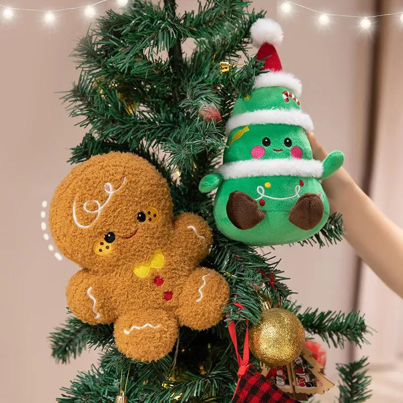 Kidsly Weihnachts-Plüschtiere Weihnachtsmann Elch Schneemann und Lebkuchenmann in Multicolor, Höhe: 23 cm - Bild 3