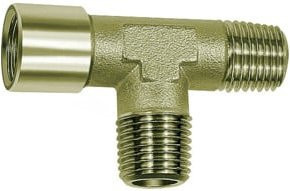 Riegler T-Stück aus vernickeltem Messing in Silber, G/R 3/4, SW 25, außen/außen/innen - Bild 1
