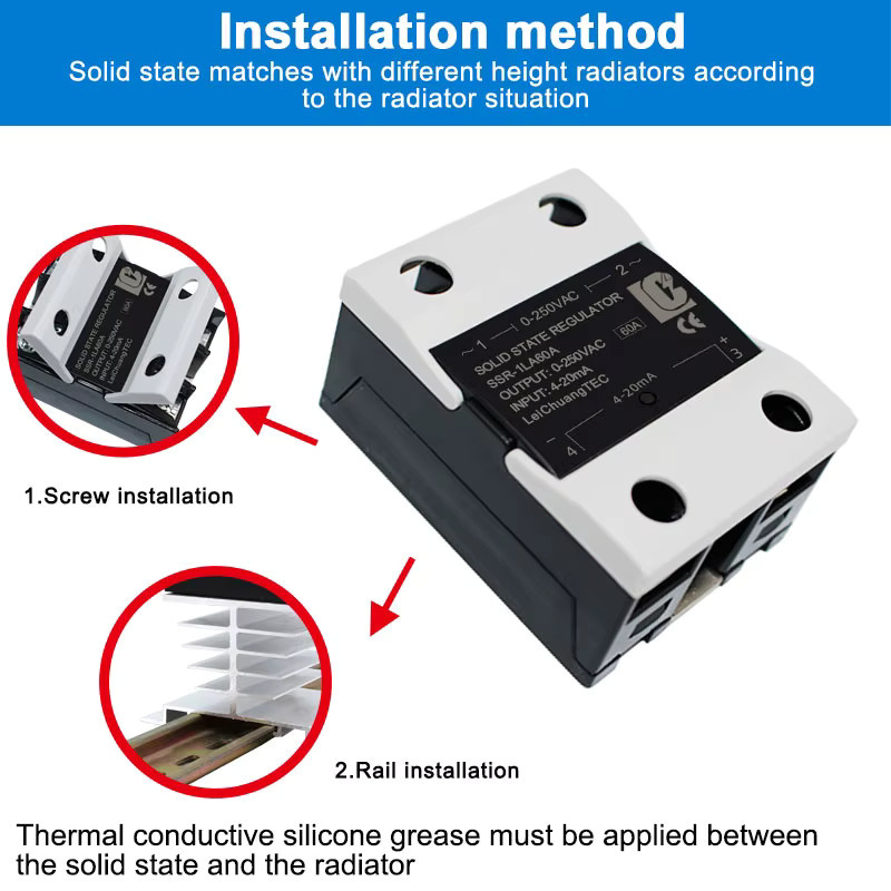 LCTC SSR Spannungsregler SCR-Halbleiterrelais zur Steuerung mit 0-10VDC, 4-20mA oder 0-5VDC - Bild 3