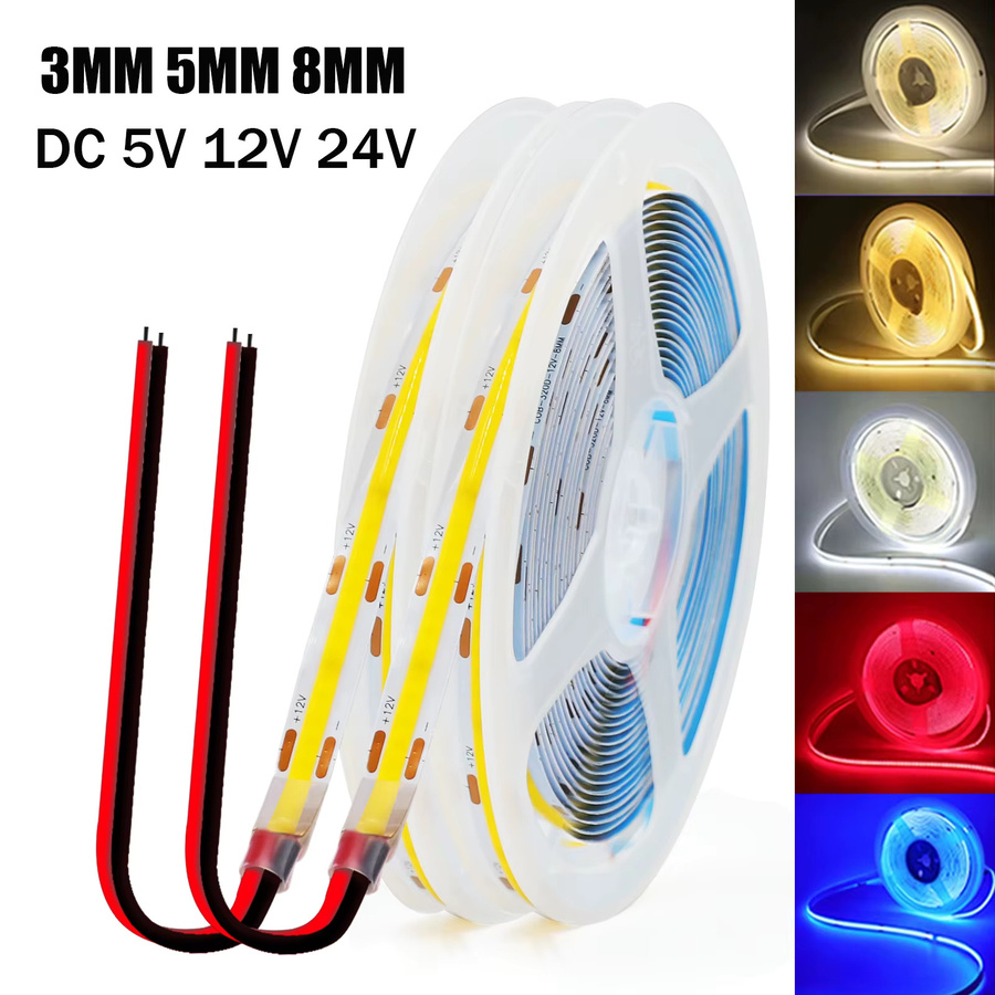 XUNATA COB-LED-Streifen mit 320 LEDs, flexibles weißes LED-Band mit hoher Dichte, 5 V, selbstklebend - Bild 6