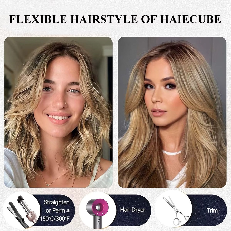 HAIRCUBE Echthaar-Topper, Ombre Hellbraun, 12 Zoll, Damen - Bild 6