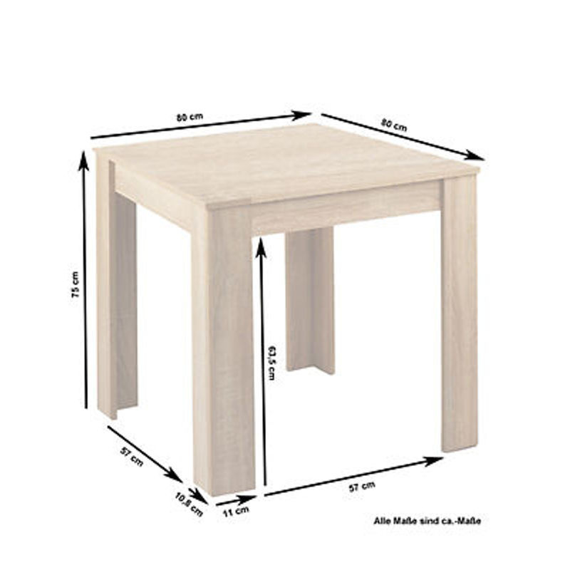 byLIVING Esstisch NEPAL in Eiche, modern und rechteckig, B/T/H: 80 x 80 x 75 cm - Bild 5