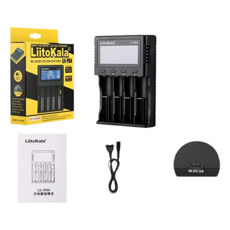 LiitoKala Lii-PD4 Batterieladegerät in Schwarz für 18650 26650 21700 AA AAA Lithium und NiMH Batterien - Bild 7