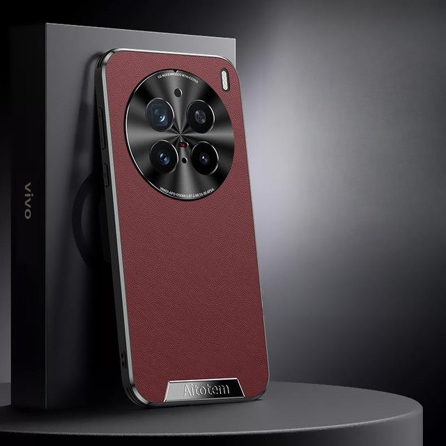 Vivo X200 Pro Mini Business Handyhülle aus Leder in Rot, sturzsichere Vollabdeckung für dein Smartphone - Bild 1