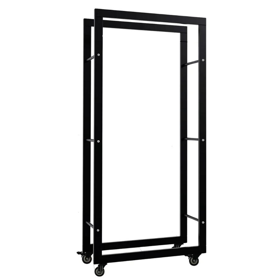 DELUKE Kaminholzregal SATLO aus Metall mit Rollen in Schwarz, B/T/H: 60 x 25 x 125 cm - Bild 2