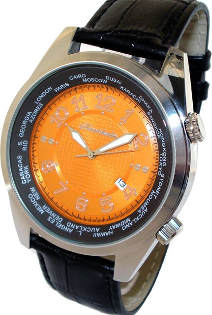 HEINRICHSSOHN Herrenuhr, Quarz, Edelstahl, 50 mm, Leder, Schwarz - Bild 1