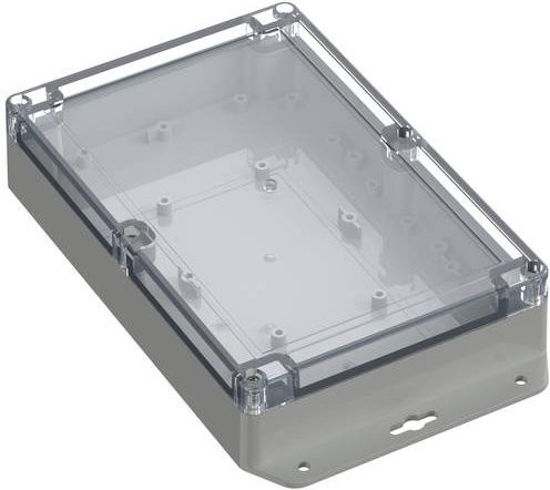 TRU COMPONENTS Flansch-Gehäuse TC-10860984 aus Polycarbonat in Lichtgrau und Transparent, B/T/H: 20,97 x 13,98 x 4,51 cm - Bild 1