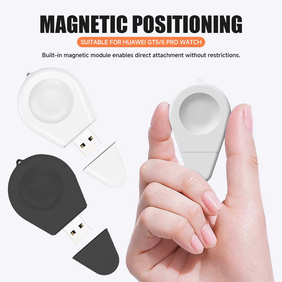 OAKCHARM Magnetisches kabelloses Ladegerät für Huawei Watch GT6 PRO, GT6 und GT5 PRO, USB-C Schnellladegerät, Weiß - Bild 2