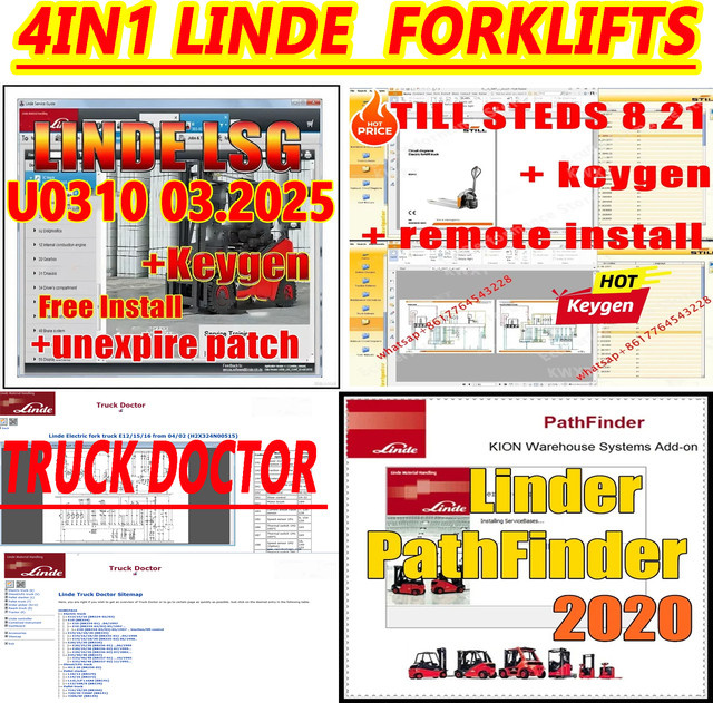 4-in-1 Gabelstapler-Software Paket mit Linde Service Guide LSG 5.2.2, Truck Doctor, Pathfinder und Still Steds Navigator - Bild 1