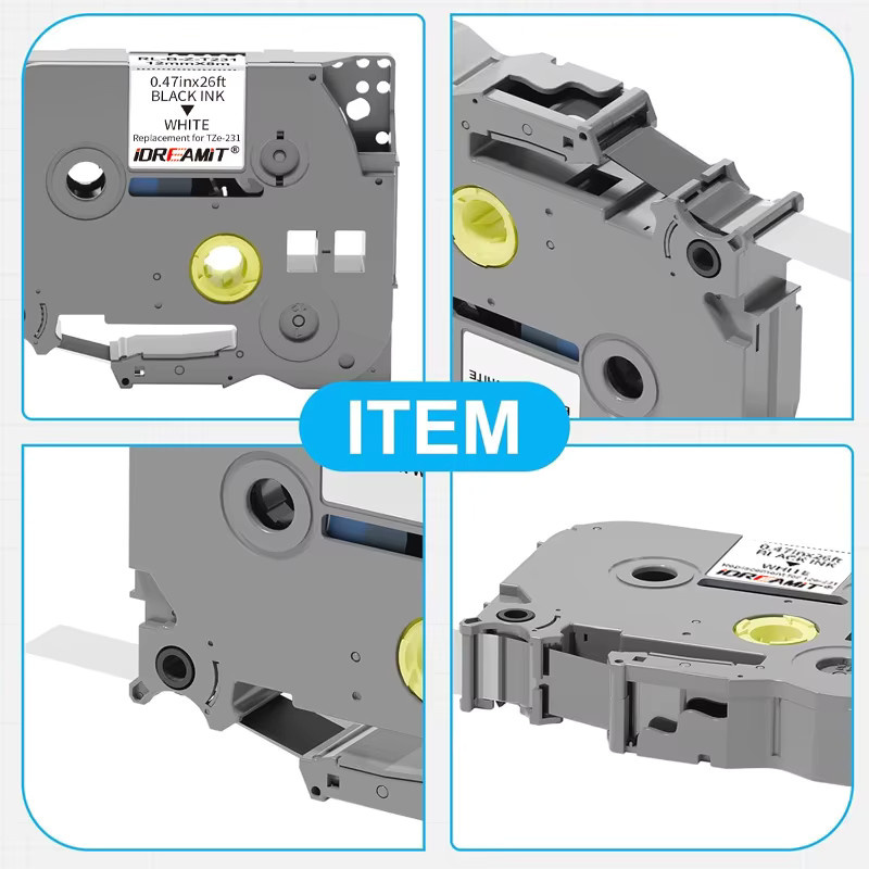 10 Stück Brother TZE231 Etikettenband 12 mm weiß kompatibel mit PTH110 PTD600 P710BT - Bild 3