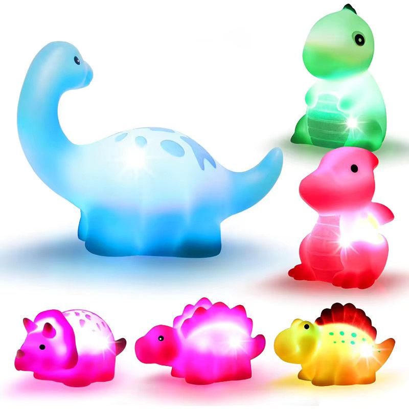 SONGYI Dinosaurier Bad Spielzeug Set mit Licht, 1-6-teiliges Set, Bunt / Mehrfarbig - Bild 2